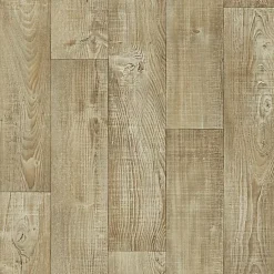 Tarkett Sol PVC Imitation parquet Mélèze Brun Clair - Rouleau de 4m x 6m- Lino Sol Vinyle Pvc