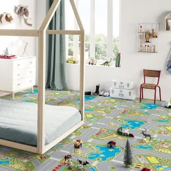 Tarkett Lino Sol Vinyle Pvc<Sol PVC pour enfants - Rues de la ville verte - Rouleau de 3m x 3m