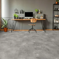 Décoweb Sol PVC Textile - Aspect béton griffé gris - Rouleau de 2m x 5m- Lino Sol Vinyle Pvc