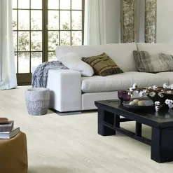 Décoweb Lino Sol Vinyle Pvc<Sol PVC Textile - Aspect parquet chêne blanc - Rouleau de 4m x 4m
