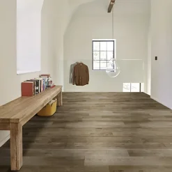 Décoweb Lino Sol Vinyle Pvc<Sol PVC textile Aspect parquet chêne brun - Rouleau de 4m x 5m