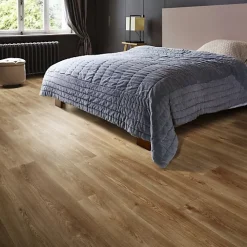 Décoweb Sol PVC Textile Aspect parquet chêne naturel - Rouleau de 3m x 5m- Lino Sol Vinyle Pvc