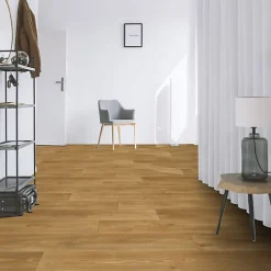Décoweb Sol PVC Textile Aspect parquet chêne naturel - Rouleau de 3m x 5m- Lino Sol Vinyle Pvc