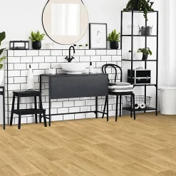 Décoweb Lino Sol Vinyle Pvc<Sol PVC Textile Imitation parquet Chêne Maritime - Rouleau de 4m x 4m
