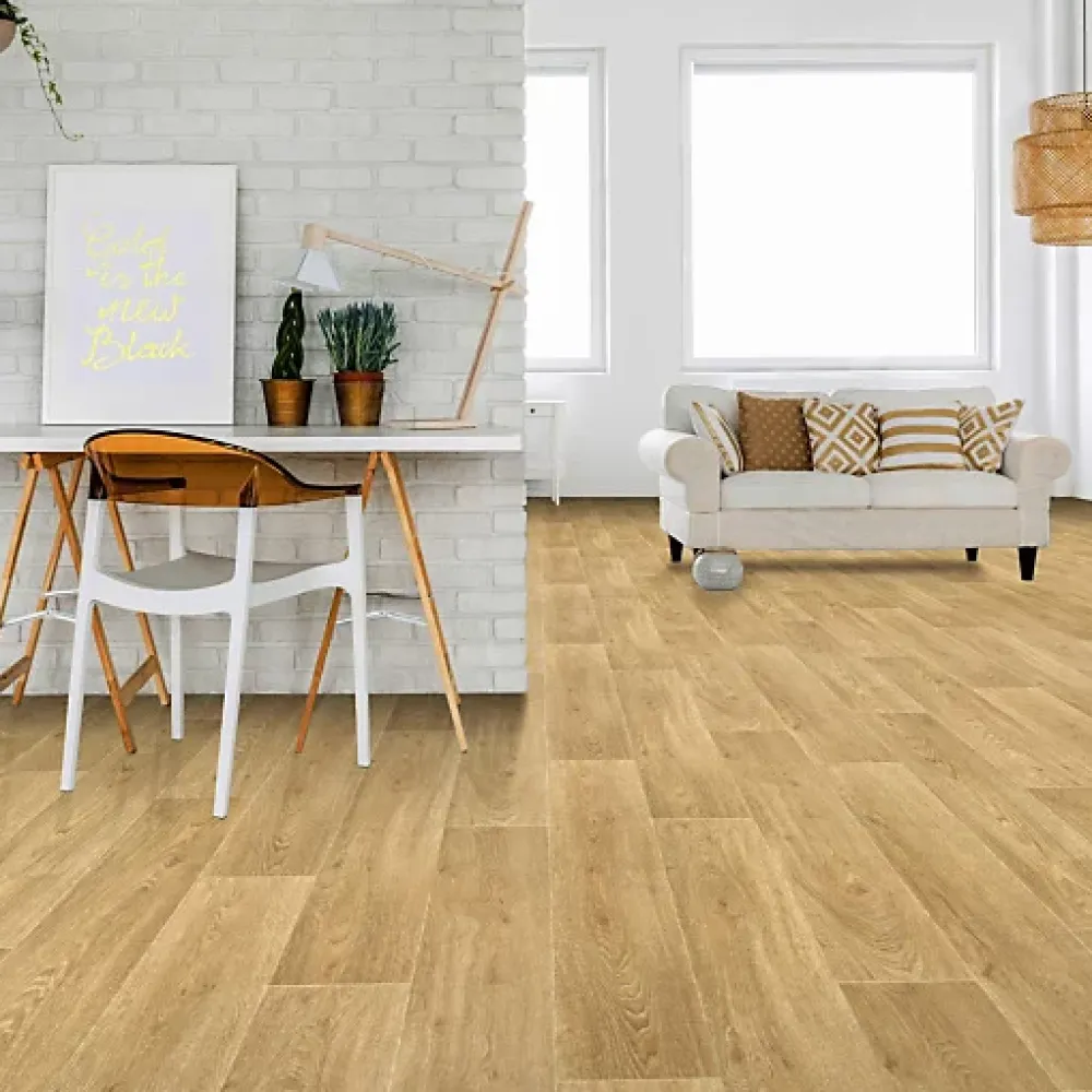 Décoweb Lino Sol Vinyle Pvc<Sol PVC Textile Imitation parquet Chêne Maritime - Rouleau de 4m x 4m