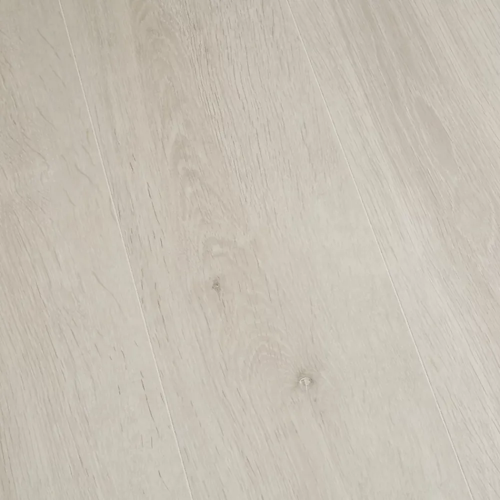 GoodHome Sol stratifié à clipser Barkly Blanc 8 mm - L.129 x l.19.4 cm- Sol Stratifié