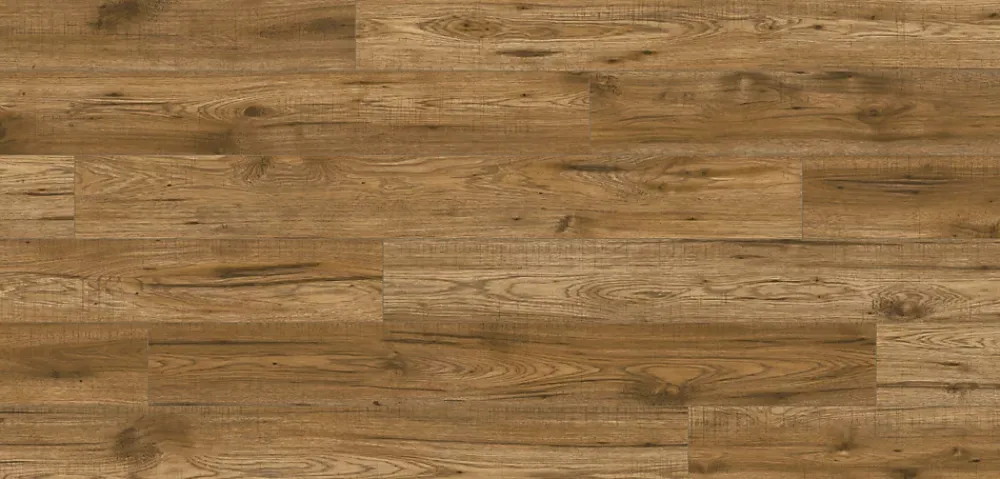 GoodHome Sol stratifié à clipser Hickory chêne brun AC5 10mm - L.138 x l.15,9 cm- Sol Stratifié
