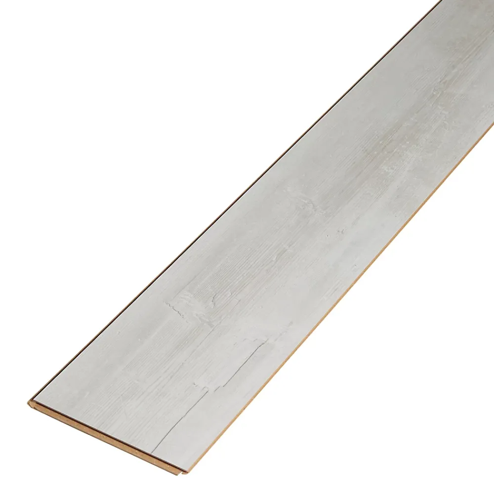 GoodHome Sol Stratifié<Sol stratifié à clipser Macquarie blanc 7 mm L.138 x l.19.3 cm
