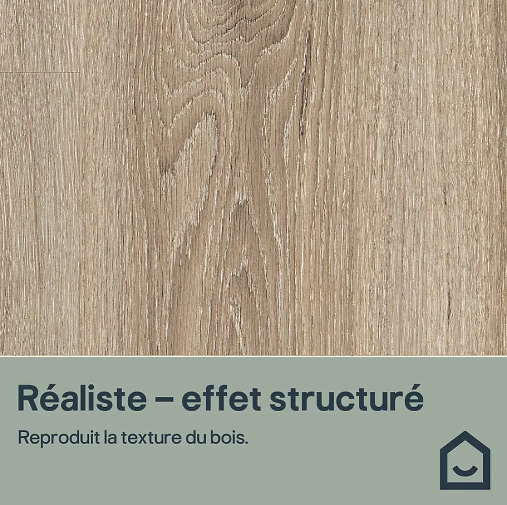 GoodHome Sol Stratifié<Sol stratifié Bolton , passage intense AC5, effet chêne brun, L.126,1 cm x l.24,4 cm x ép.10 mm, résistant à l'eau