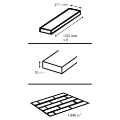 GoodHome Sol Stratifié<Sol stratifié Bolton , passage intense AC5, effet chêne brun, L.126,1 cm x l.24,4 cm x ép.10 mm, résistant à l'eau