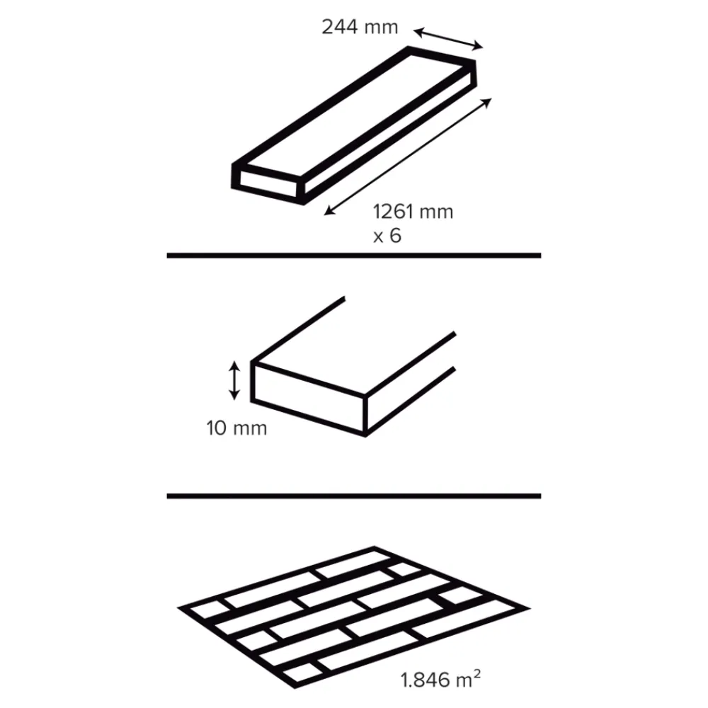 GoodHome Sol Stratifié<Sol stratifié Bolton , passage intense AC5, effet chêne brun, L.126,1 cm x l.24,4 cm x ép.10 mm, résistant à l'eau
