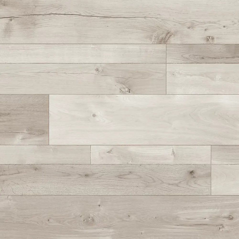 GoodHome Sol Stratifié<Sol stratifié clipsable Bexhill chêne blanc passage élévé AC4 ép.8 mm