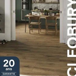 GoodHome Sol Stratifié<Sol stratifié clipsable Cleobury chêne blond 10 mm compatible pièces humides