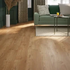 GoodHome Sol Stratifié<Sol stratifié clipsable Helmsley chêne blond 12 mm