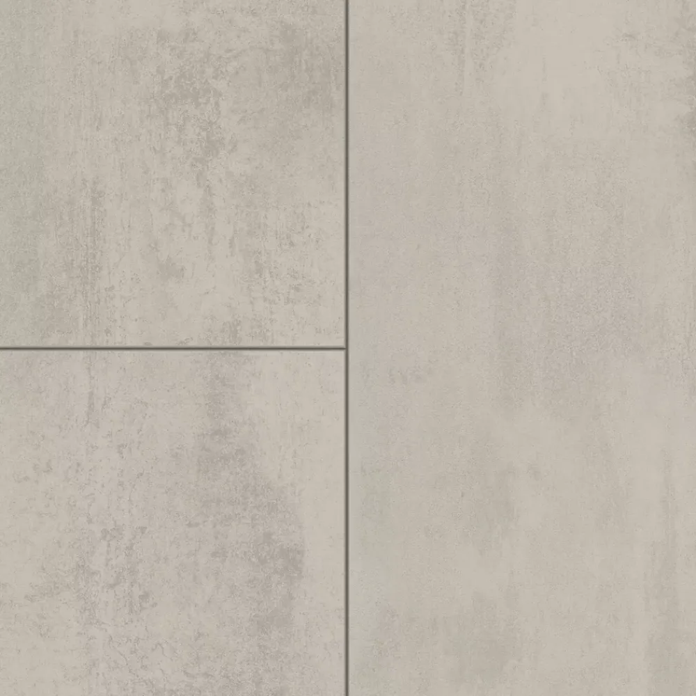 GoodHome Sol stratifié clipsable Konkrete aspect béton gris 8 mm compatible pièces humides- Sol Stratifié
