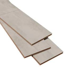 GoodHome Sol stratifié clipsable Konkrete aspect béton gris 8 mm compatible pièces humides- Sol Stratifié