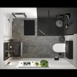 GoodHome Sol Stratifié<Sol stratifié clipsable Slate aspect pierre anthracite 8 mm compatible pièces humides