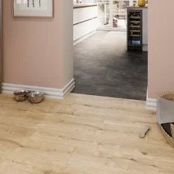 GoodHome Sol Stratifié<Sol stratifié clipsable Slate aspect pierre anthracite 8 mm compatible pièces humides