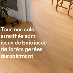 GoodHome Sol Stratifié<Sol stratifié clipsable Visby chêne blond 8mm compatible pièces humides