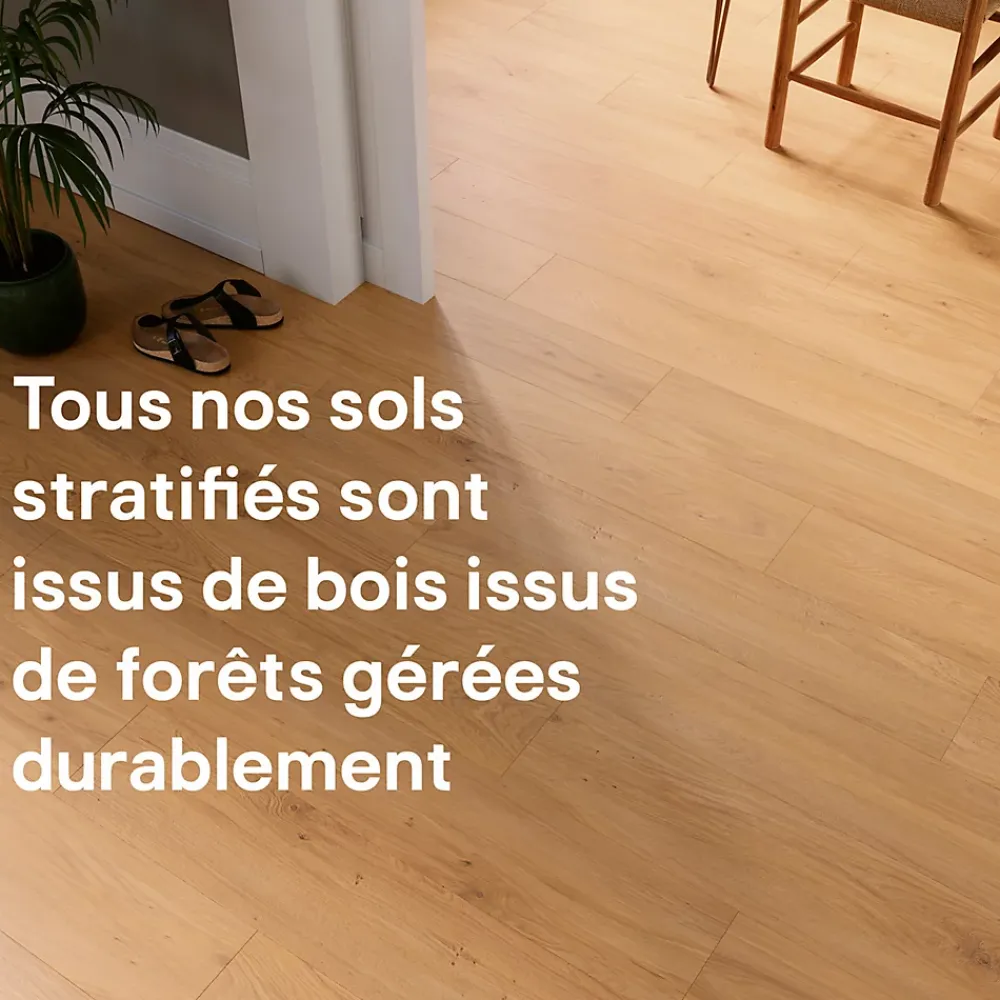 GoodHome Sol Stratifié<Sol stratifié clipsable Visby chêne blond 8mm compatible pièces humides
