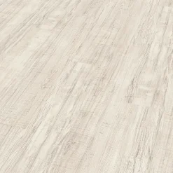 GoodHome Sol stratifié clipsable Yate chêne blanc 8 mm compatible pièces humides- Sol Stratifié