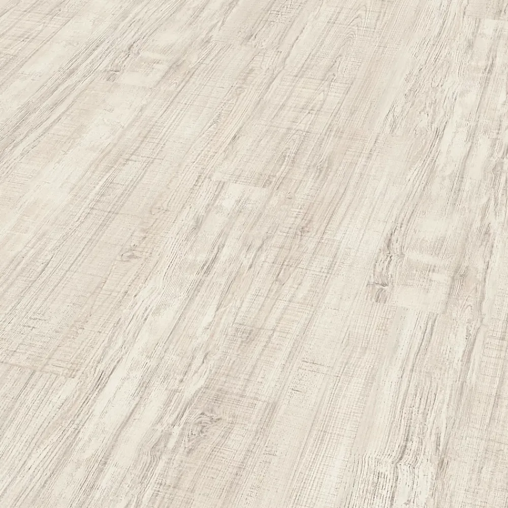 GoodHome Sol stratifié clipsable Yate chêne blanc 8 mm compatible pièces humides- Sol Stratifié