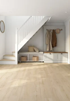 GoodHome Sol Stratifié<Sol stratifié Collville , passage intense AC5, effet chêne, L.129 cm x l.19,3 cm x ép.8 mm, résistant à l'eau