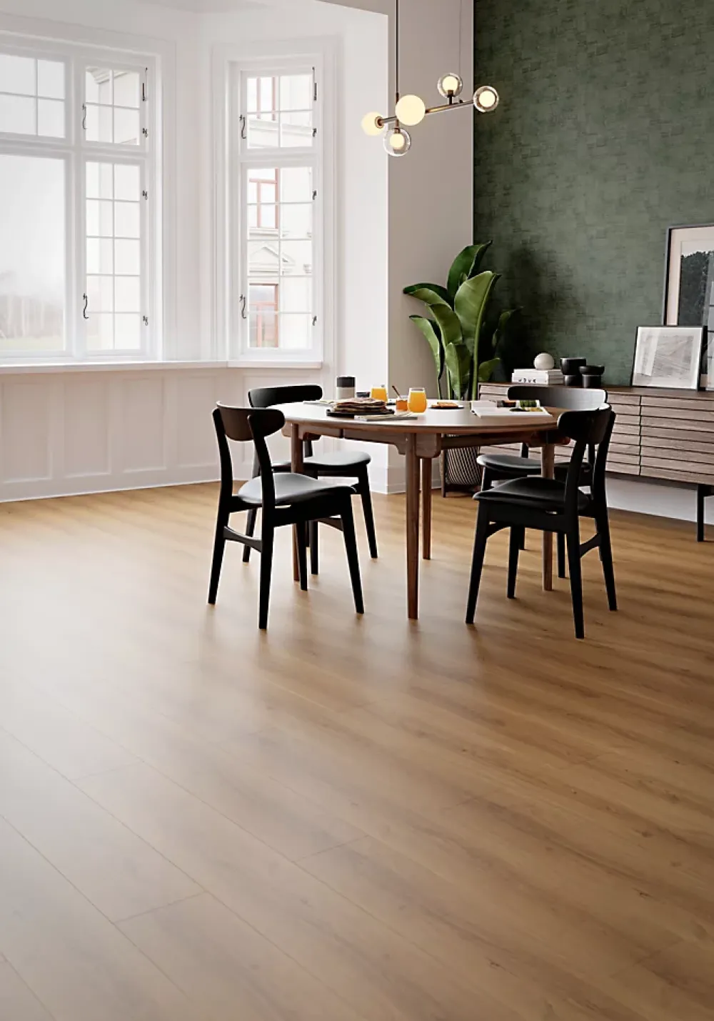 GoodHome Sol stratifié Dovercourt , passage intense AC5, effet chêne miel, L.129,2 cm x l.19,3 cm x ép.8 mm- Sol Stratifié
