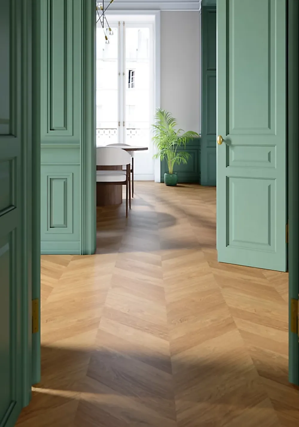 GoodHome Sol stratifié Leyton , passage intense AC5, effet chêne blond, L.133 cm x l.32,2 cm x ép.10 mm, résistant à l'eau- Sol Stratifié