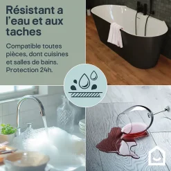 GoodHome Sol Stratifié<Sol stratifié Lucknow , passage intense AC5, effet chêne, L.128,5 cm x l.28 cm x ép.8 mm, résistant à l'eau