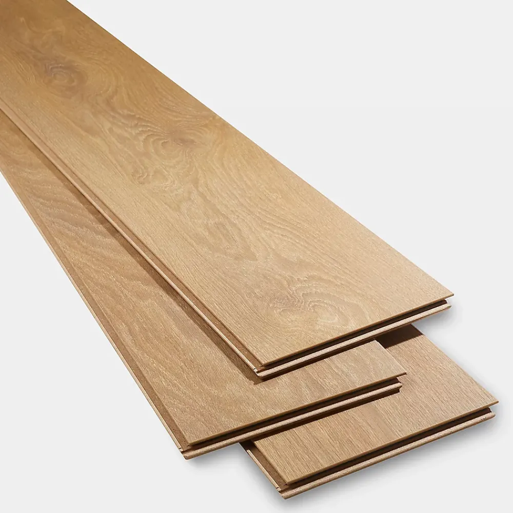 GoodHome Sol Stratifié<Sol stratifié Mossley 2 bois coloris naturel l.128,5 x l.19,2 x ep.10 mm