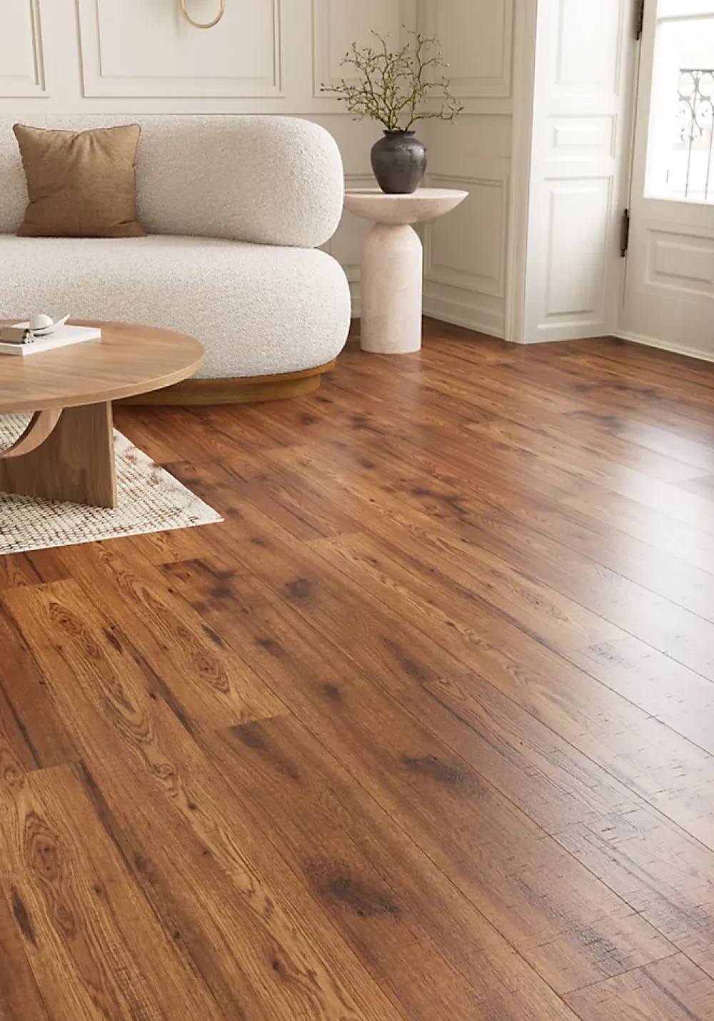 GoodHome Sol Stratifié<Sol stratifié Otley , passage intense AC5, effet chêne brun, L.138,3 cm x l.15,9 cm x ép.8 mm