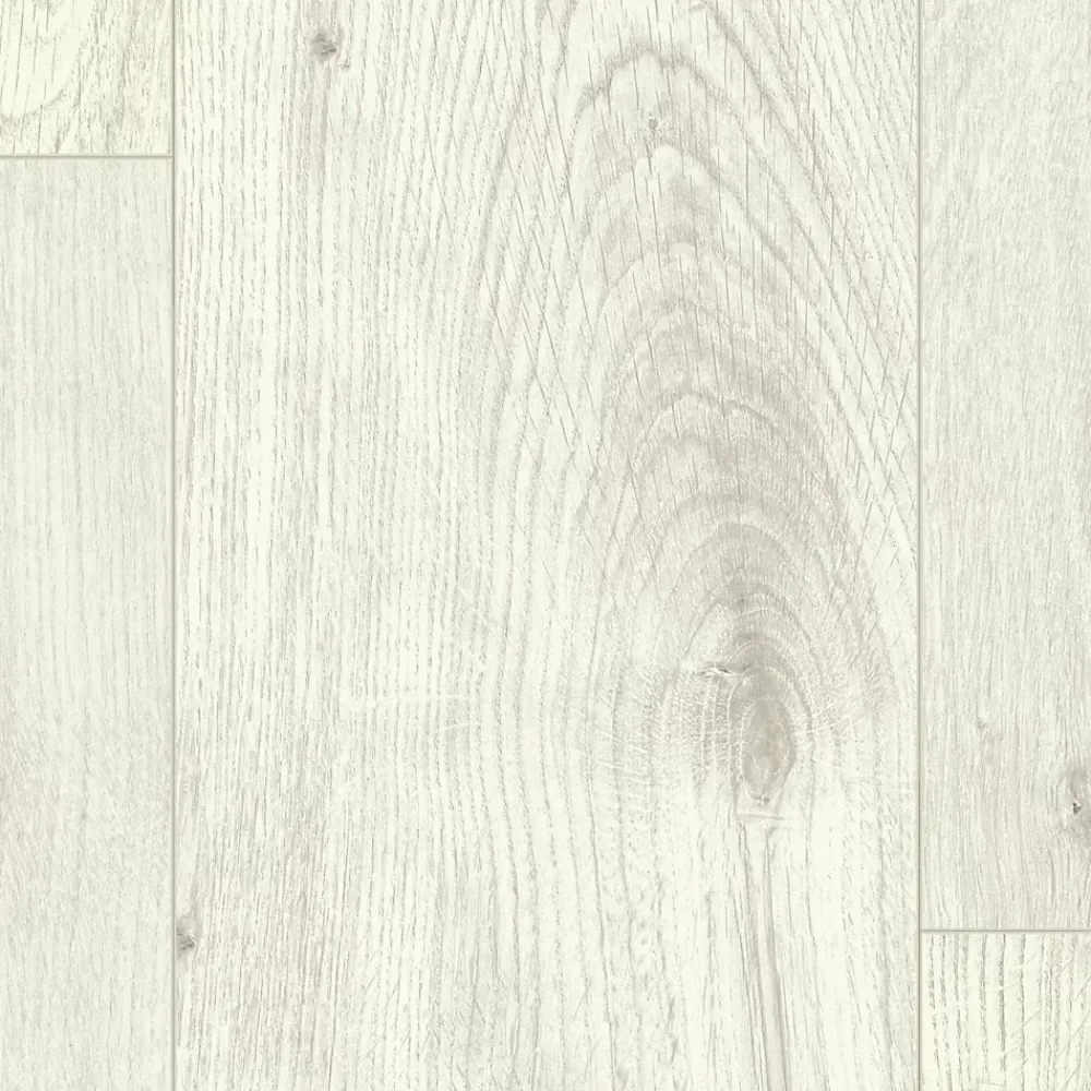 GoodHome Sol Stratifié<Sol stratifié Rowley , passage élevé AC4, effet chêne blanchi, L.129,2 cm x l.19,3 cm x ép.8 mm, résistant à l'eau