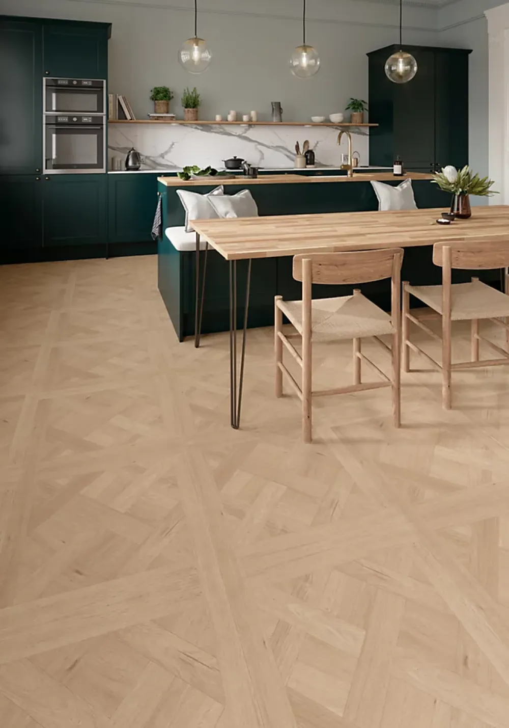 GoodHome Sol Stratifié<Sol stratifié Turnbull , passage intense AC5, effet chêne blond, L.120 cm x l.60 cm x ép.10 mm, résistant à l'eau