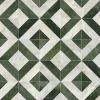 Décoweb Lino Sol Vinyle Pvc<Sol vinyle - effet Losanges marbre Blanc et vert - Rouleau de 4m x 2m