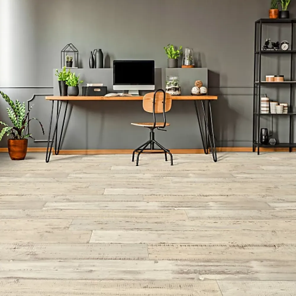 Décoweb Sol Vinyle - Imitation parquet bois peint vieilli - Rouleau de 4m x 4m- Lino Sol Vinyle Pvc