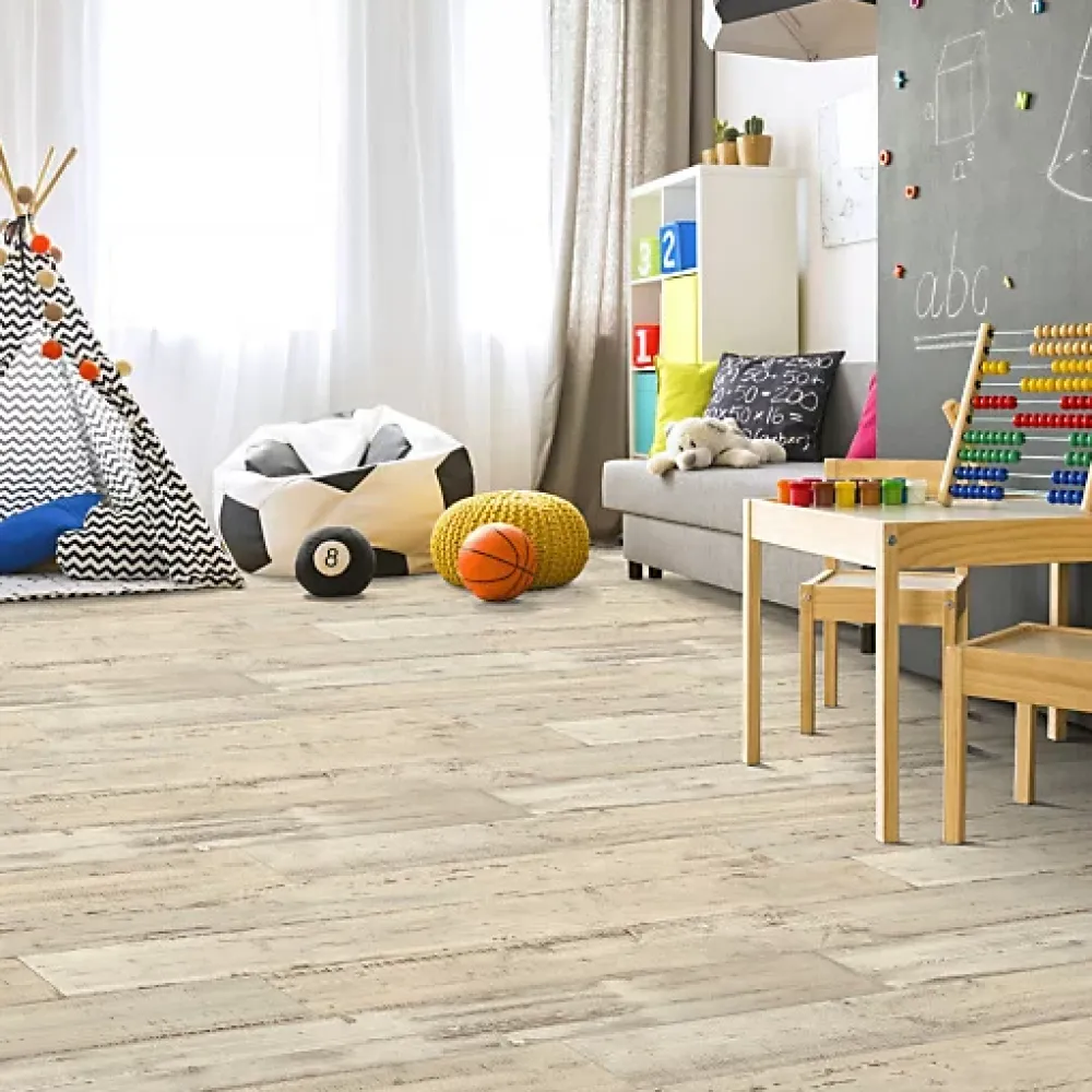 Décoweb Sol Vinyle - Imitation parquet bois peint vieilli - Rouleau de 4m x 4m- Lino Sol Vinyle Pvc