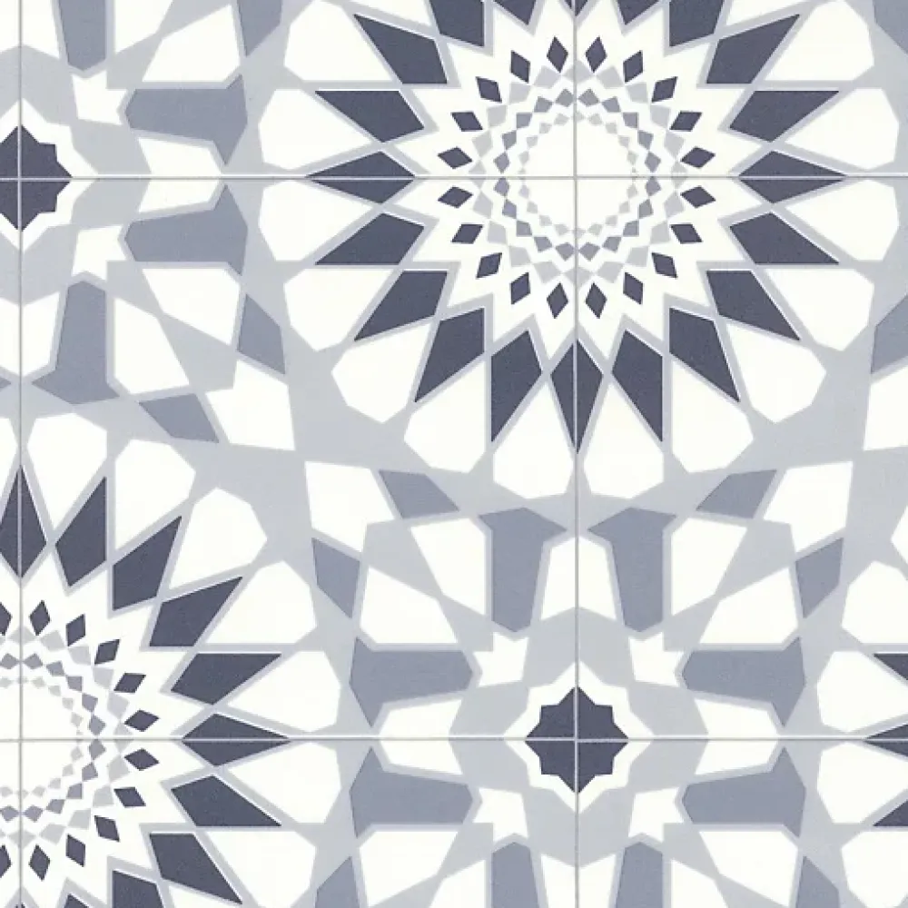 Décoweb Lino Sol Vinyle Pvc<Sol Vinyle Carreaux de ciment mosaïque bleu - Echantillon 15 x 20 cm