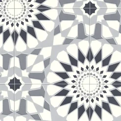 Décoweb Lino Sol Vinyle Pvc<Sol Vinyle Carreaux de ciment mosaïque noir - Rouleau de 3m x 2m