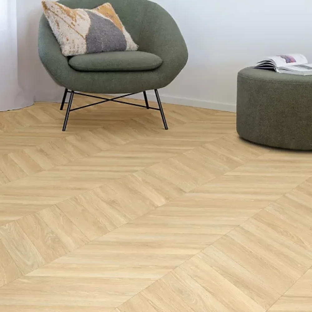Décoweb Lino Sol Vinyle Pvc<Sol Vinyle effet Parquet chevron Chêne naturel - Rouleau de 4m x 5m