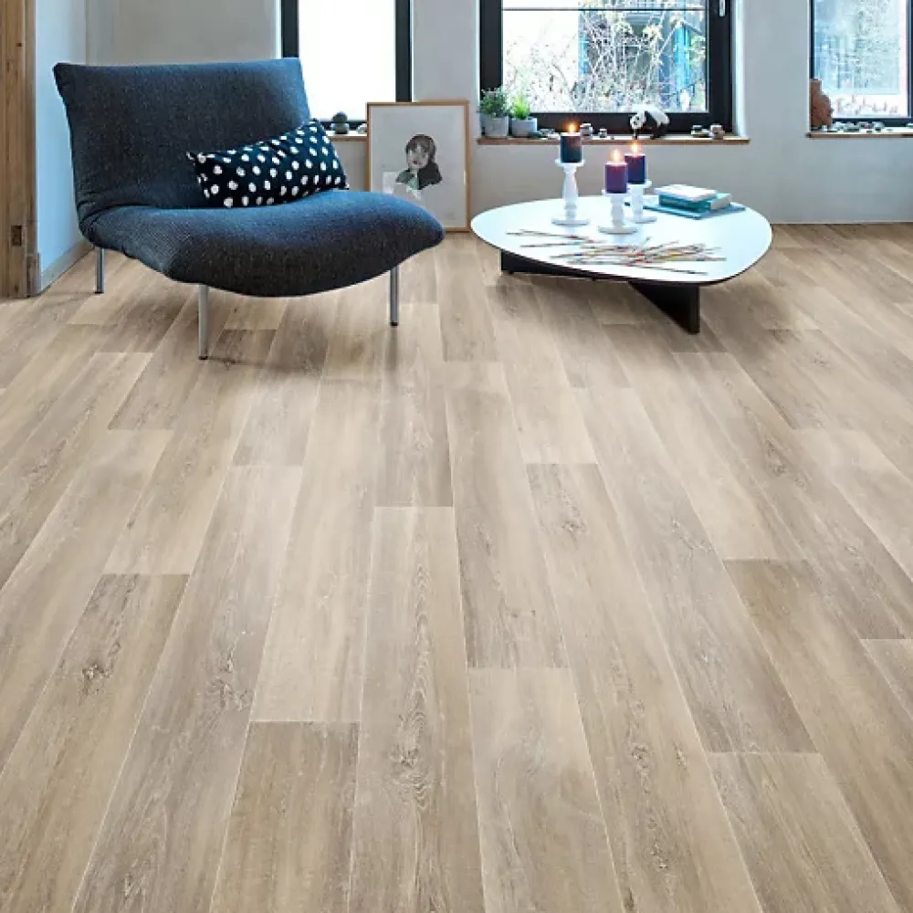 Décoweb Lino Sol Vinyle Pvc<Sol vinyle effet parquet chêne scandinave blond - Rouleau de 4m x 5m