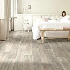 Décoweb Sol vinyle effet parquet chêne scandinave blond - Rouleau de 4m x 3m- Lino Sol Vinyle Pvc