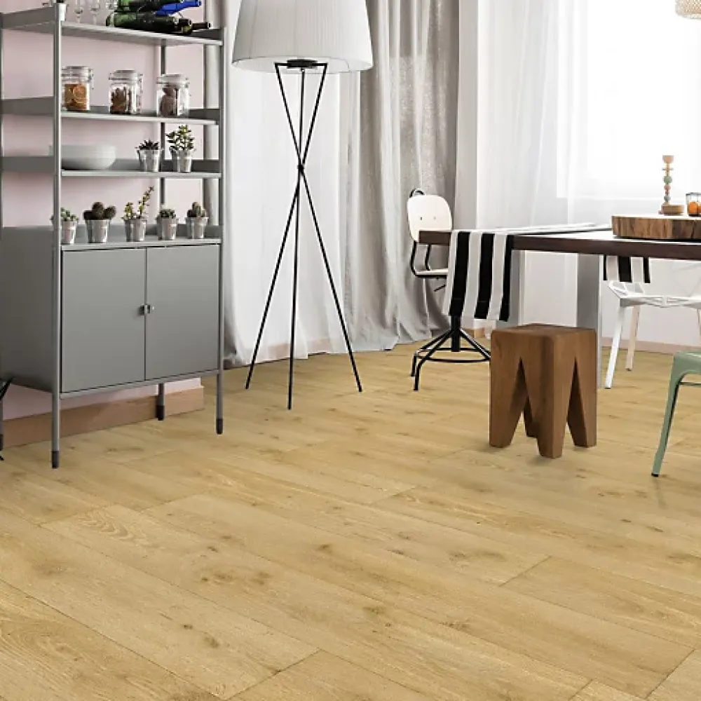 Décoweb Sol vinyle effet parquet brillant bois naturel - Rouleau de 3m x 4m- Lino Sol Vinyle Pvc