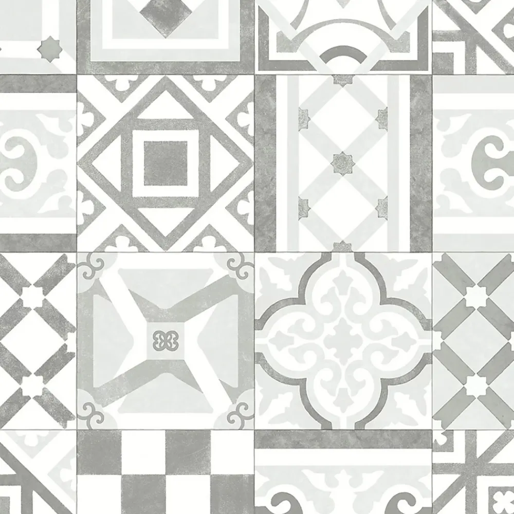 Unilin Lino Sol Vinyle Pvc<Sol vinyle rouleau Genova effet carreaux de ciment gris L.2m IVC