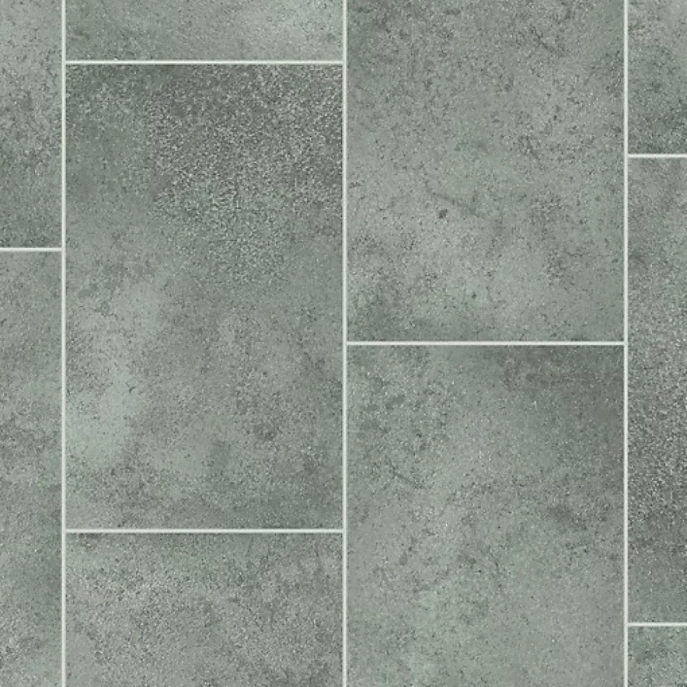 Décoweb Lino Sol Vinyle Pvc<Sol Vinyle Style - Imitation Carrelage gris - Rouleau de 4m x 13m