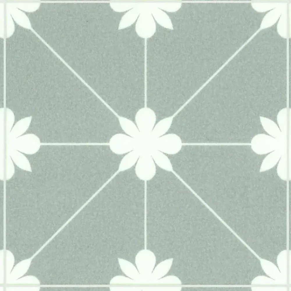 Décoweb Sol Vinyle Textile - Aspect carreaux vert sauge - Rouleau de 4m x 7m- Lino Sol Vinyle Pvc