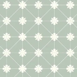 Décoweb Lino Sol Vinyle Pvc<Sol Vinyle Textile - Aspect carreaux vert sauge - Rouleau de 2m x 5m