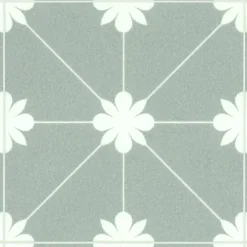 Décoweb Lino Sol Vinyle Pvc<Sol Vinyle Textile - Aspect carreaux vert sauge - Rouleau de 2m x 5m