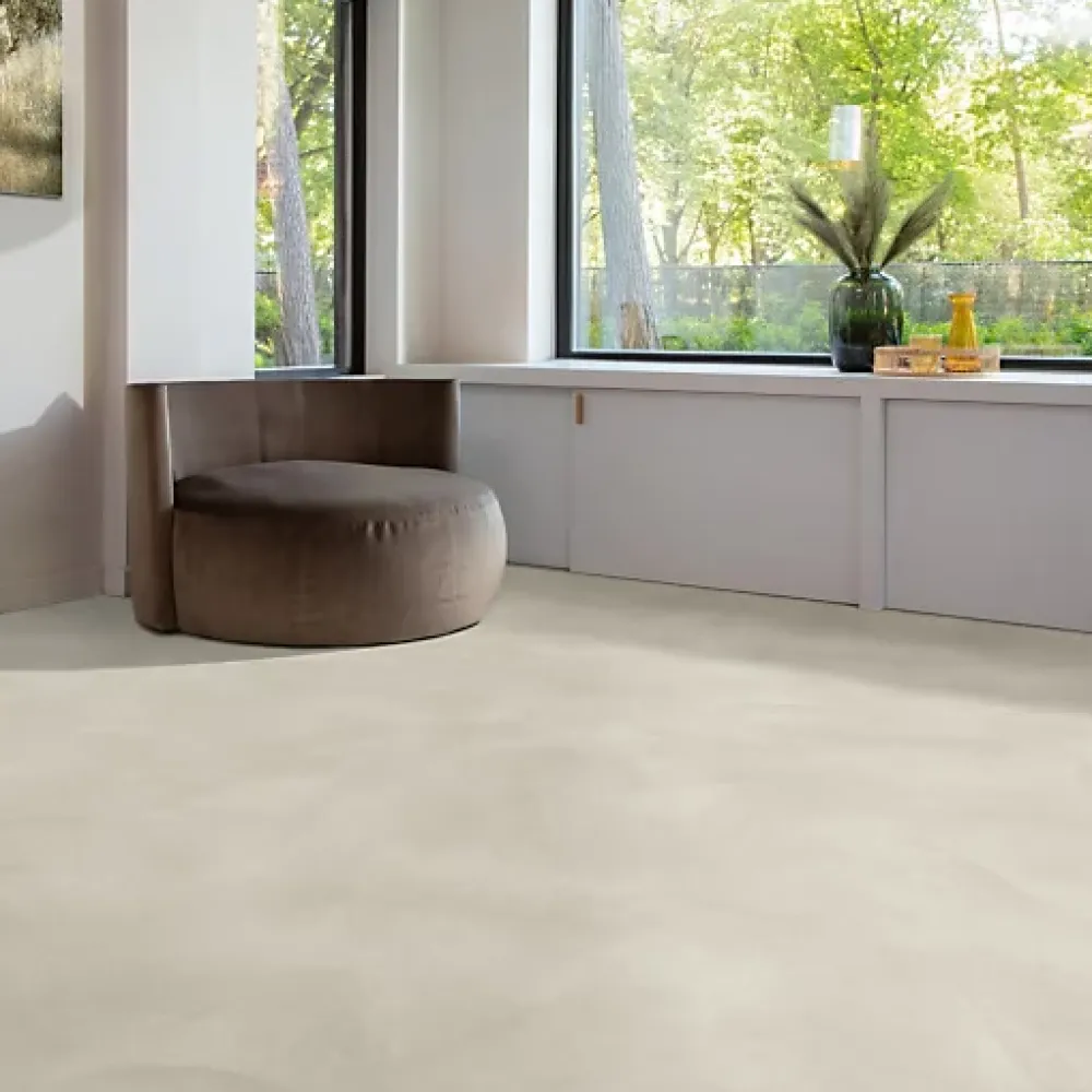 Décoweb Sol vinyle Textile - Effet béton lissé gris centaure - Rouleau de 3m x 2m- Lino Sol Vinyle Pvc