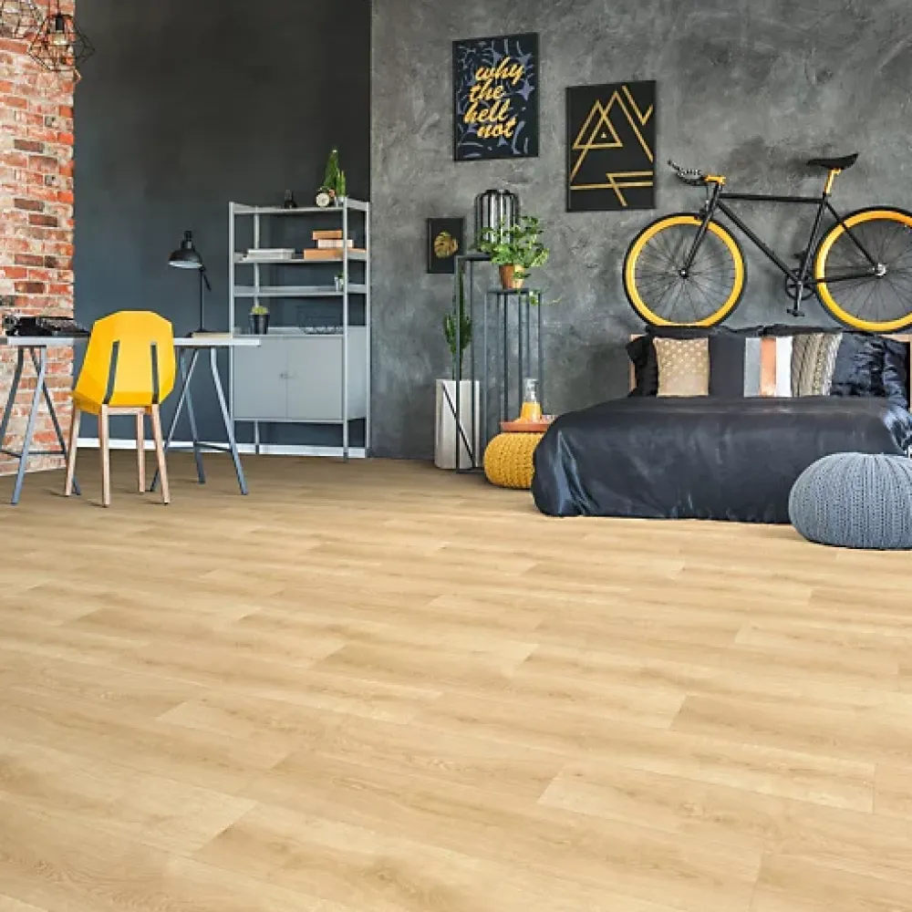 Décoweb Sol Vinyle Textile - Imitation parquet naturel - Rouleau de 2m x 9m- Lino Sol Vinyle Pvc